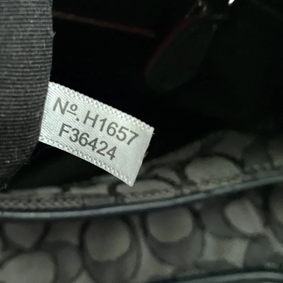 Coach Phoebe Black/Charcoal Shoulder Bag in Outline Signature Jacquard - Picture 8 of 10